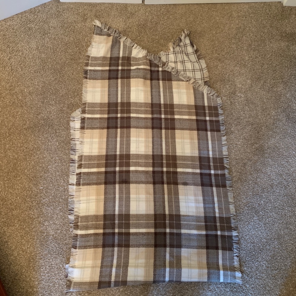 Oversized plaid snuggly scarf